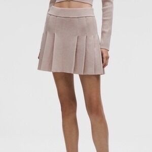 NWT Lululemon Ribbed Merino Wool Pleated Skirt Midi Mink Berry Heathered Medium